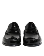 Dolce & Gabbana Black Leather Slip On Loafers Dress Shoes