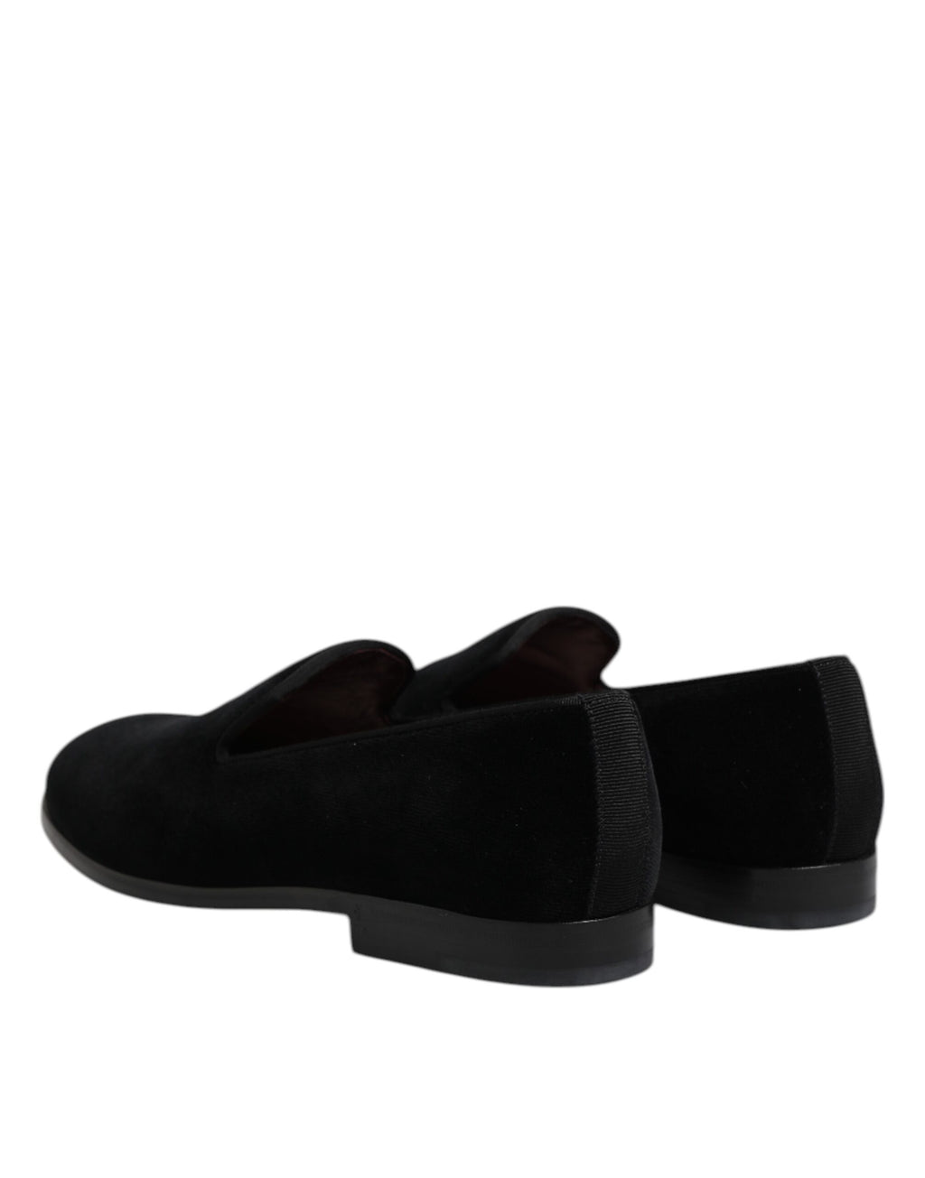 Dolce & Gabbana Black Velvet Slip On Loafers Formal Shoes