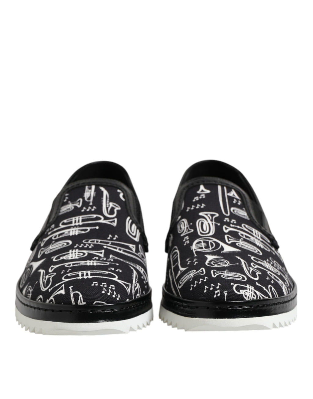 Dolce & Gabbana Black Slip On Printed Men Loafers Shoes
