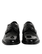Dolce & Gabbana Black Patent Leather Derby Formal Dress Shoes