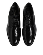Dolce & Gabbana Black Patent Leather Derby Formal Dress Shoes