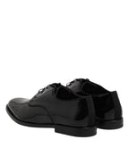 Dolce & Gabbana Black Patent Leather Derby Formal Dress Shoes