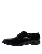 Dolce & Gabbana Black Patent Leather Derby Formal Dress Shoes