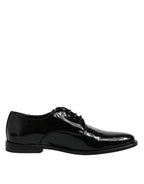 Dolce & Gabbana Black Patent Leather Derby Formal Dress Shoes