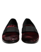Dolce & Gabbana Red Velvet Men Slip On Loafers Dress Shoes