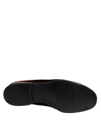 Dolce & Gabbana Red Velvet Men Slip On Loafers Dress Shoes
