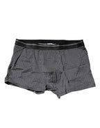 Dolce & Gabbana Gray Printed Cotton Boxer Short Underwear