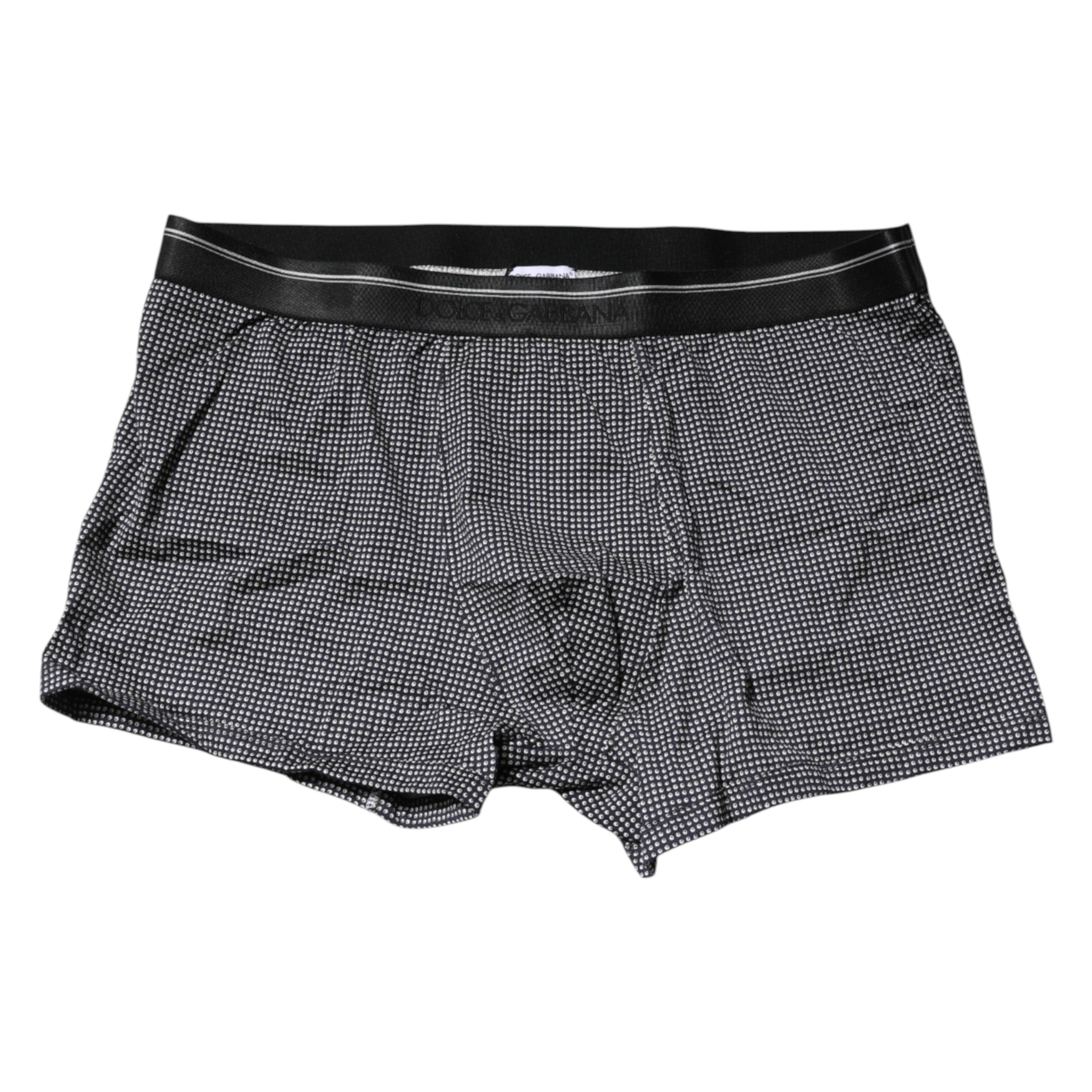 Dolce & Gabbana Gray Printed Cotton Boxer Short Underwear