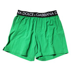Dolce & Gabbana Green Cotton Regular Boxer Shorts Underwear