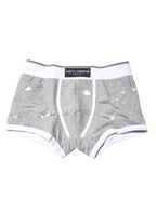 Dolce & Gabbana Gray Cotton Stretch Regular Boxer Underwear