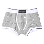 Dolce & Gabbana Gray Cotton Stretch Regular Boxer Underwear