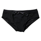 Dolce & Gabbana Black Logo Plaque Men Beachwear Brief Swimwear