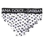 Dolce & Gabbana White Heart Printed Regular Brief Underwear