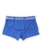 Dolce & Gabbana Blue Logo Waist Regular Boxer Brief Underwear