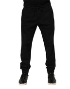 Dolce & Gabbana Black Cotton Men Jogger Sweatpants Pants