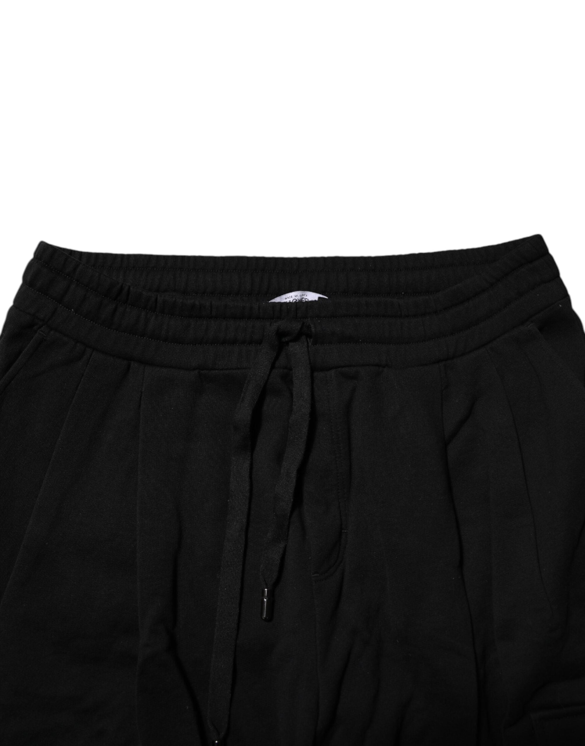 Dolce & Gabbana Black Cotton Logo Jogger Sweatpants Pants
