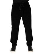 Dolce & Gabbana Black Cotton Men Jogger Sweatpants Pants