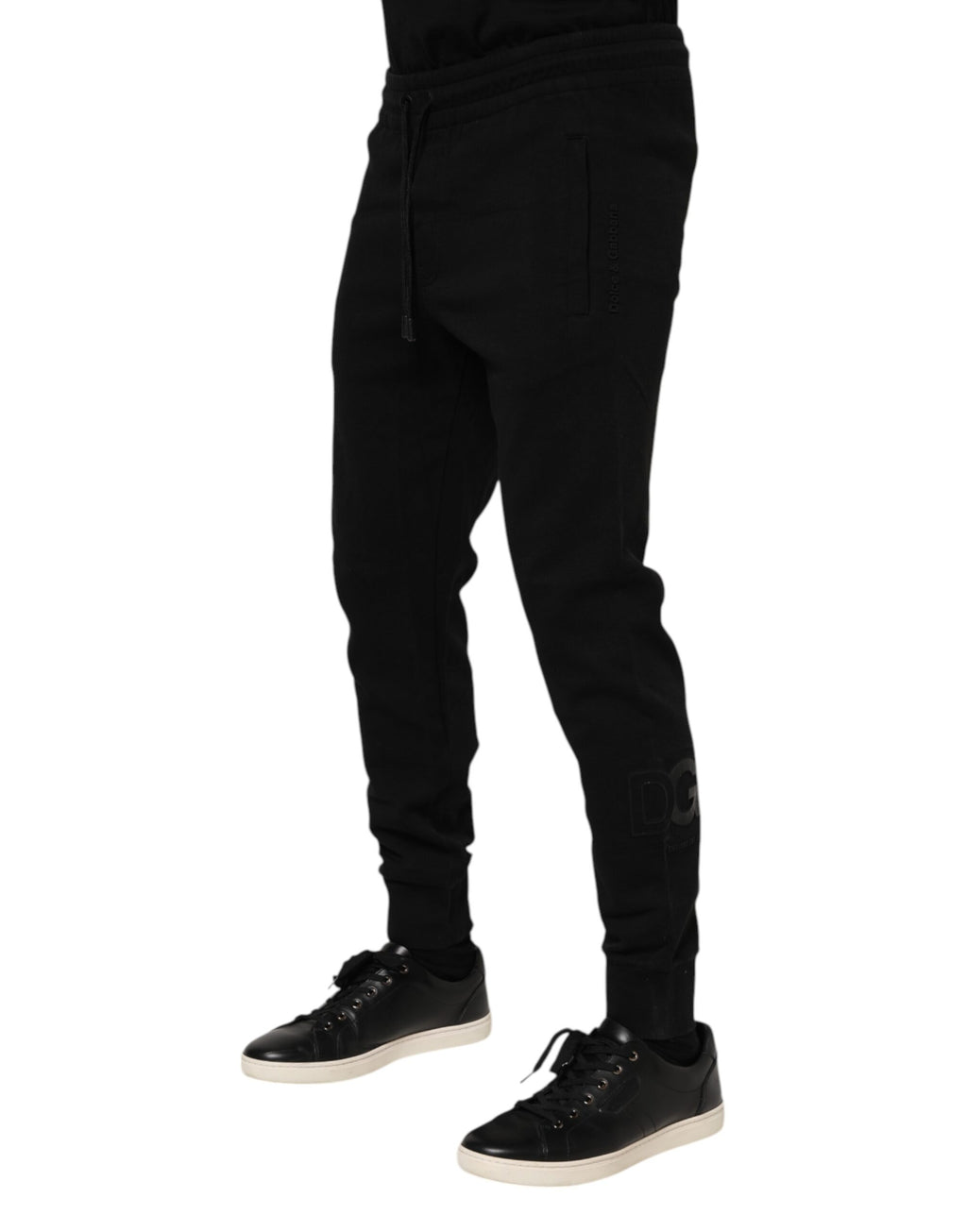 Dolce & Gabbana Black Cotton Men Jogger Sweatpants Pants
