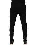 Dolce & Gabbana Black Cotton Men Jogger Sweatpants Pants