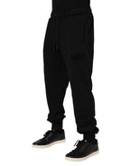 Dolce & Gabbana Black Cotton Drawstring Jogger Pants