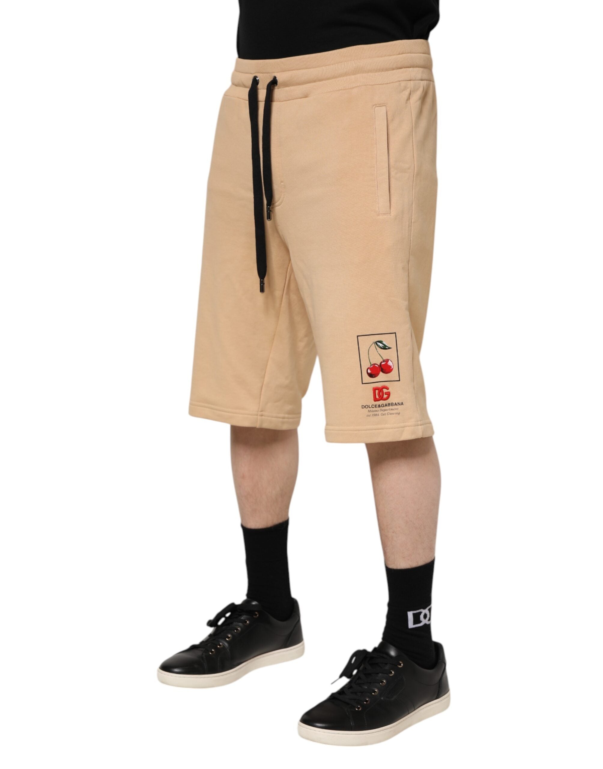 Dolce & Gabbana Yellow Cotton Men Bermuda Sweatshorts Shorts