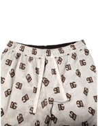 Dolce & Gabbana White Cotton DG Mania Print Men Bermuda Shorts