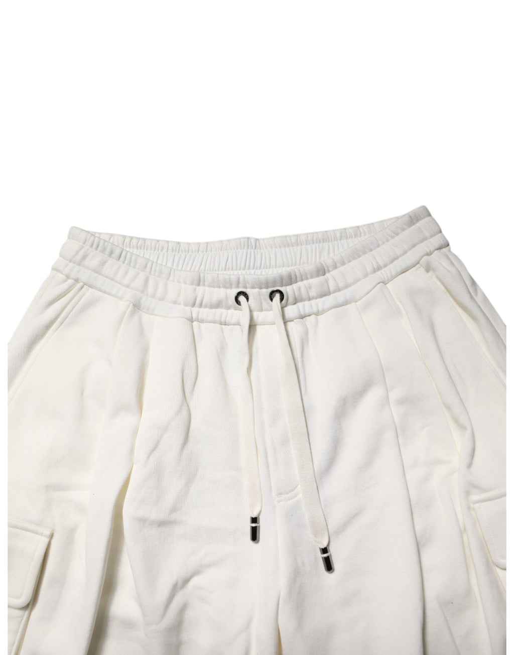 Dolce & Gabbana White Cotton Cargo Bermuda Sweatshorts Shorts