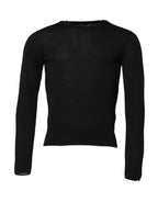 Dolce & Gabbana Black Cashmere Crew Neck Long Sleeves T-shirt