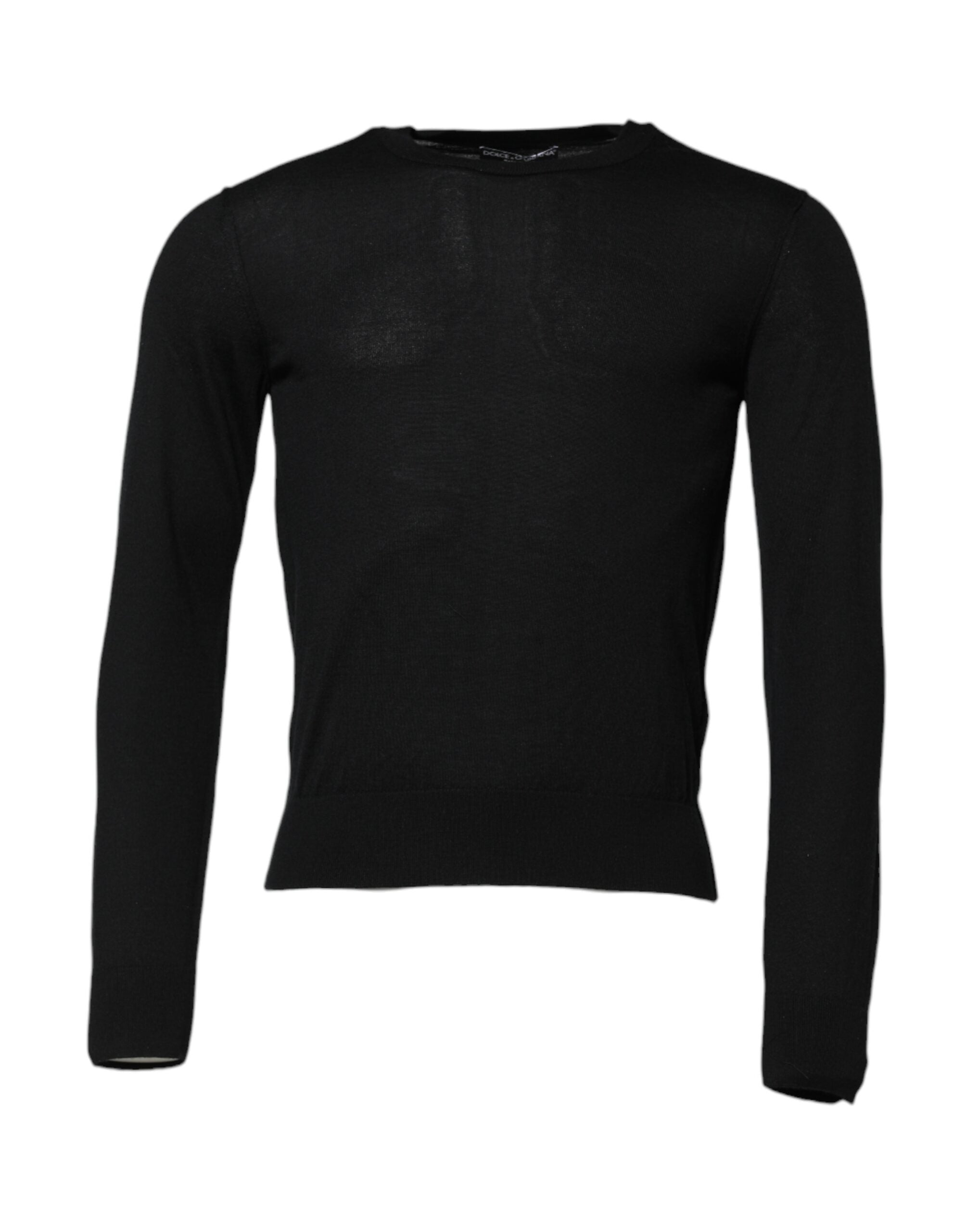Dolce & Gabbana Black Cashmere Crew Neck Long Sleeves T-shirt