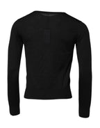 Dolce & Gabbana Black Cashmere Crew Neck Long Sleeves T-shirt