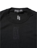 Dolce & Gabbana Black Cashmere Crew Neck Long Sleeves T-shirt