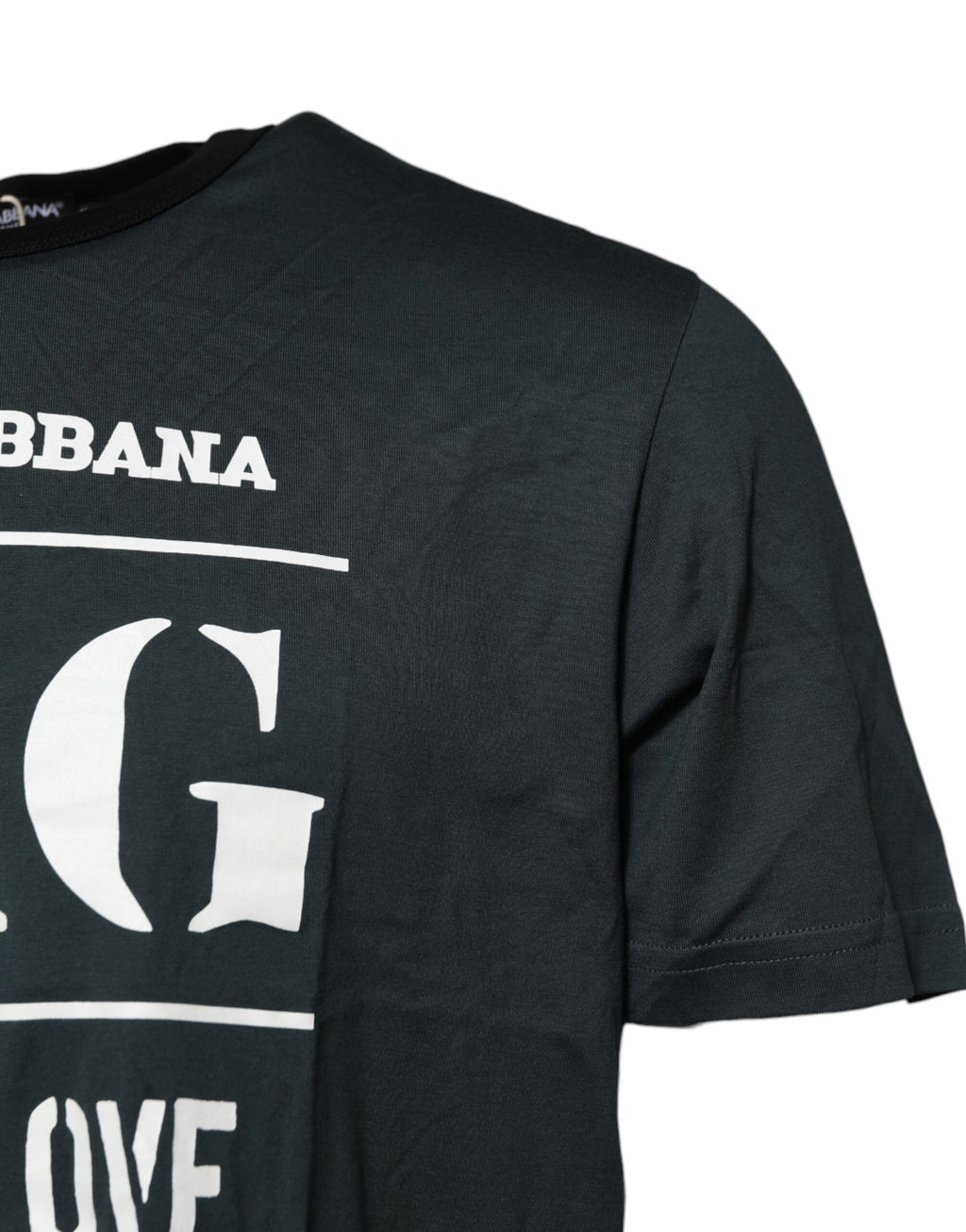Dolce & Gabbana Black Cotton Printed Short Sleeves T-shirt