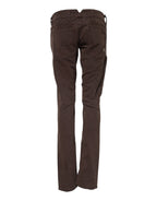CYCLE Brown Cotton Low Waist Skinny Casual Jeans
