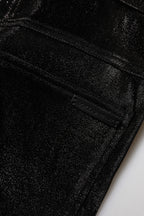 Dolce & Gabbana Black Cotton Stretch Silver Lurex Thread Pants