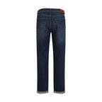 Brunello Cucinelli Blue Cotton Straight-Leg Jeans