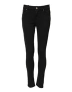 Dolce & Gabbana Black Cotton Skinny Mid Waist Denim Jeans