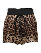 Dolce & Gabbana Brown Leopard High Waist Hot Pants Shorts