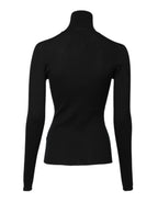 Dolce & Gabbana Black Cashmere Turtleneck Knitted Blouse Top