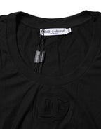 Dolce & Gabbana Black Cotton Short Sleeves Round Neck T-shirt