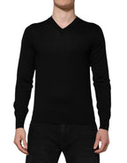 Dolce & Gabbana Black Cashmere Crewneck Men Pullover Sweater