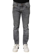 Dolce & Gabbana Gray Cotton Skinny Men Denim Trouser Jeans