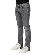 Dolce & Gabbana Gray Cotton Skinny Men Denim Trouser Jeans