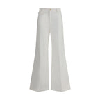 Chloé White Cotton Flared Pants