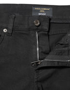 Dolce & Gabbana Black Tattered White Lining Skinny Denim Jeans