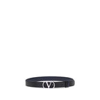 Valentino Garavani Black Calf Leather Bos Taurus Regular Belt