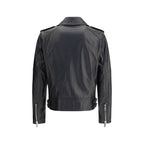 Dsquared² Black Calf Leather Bos Taurus Biker Jacket