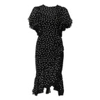 Dolce & Gabbana Black White Lace Polka Dot Chiffon Dress