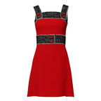 Dolce & Gabbana Red Wool Sleeveless A-line Flared Mini Dress