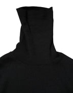 Dolce & Gabbana Black Long Sleeves Turtle Neck Mini Dress