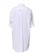 Moschino Couture White Printed Collared Button Mini Shirt Dress